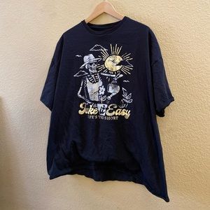 take it easy skull tshirt